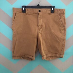 PACSUN men's slim flat front casual shorts 36 tan brown